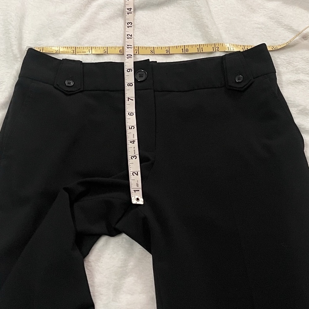 White House Black Market Legacy Mid Rise Straight Leg Cropped Pants Black Sz 6 - Picture 5 of 8